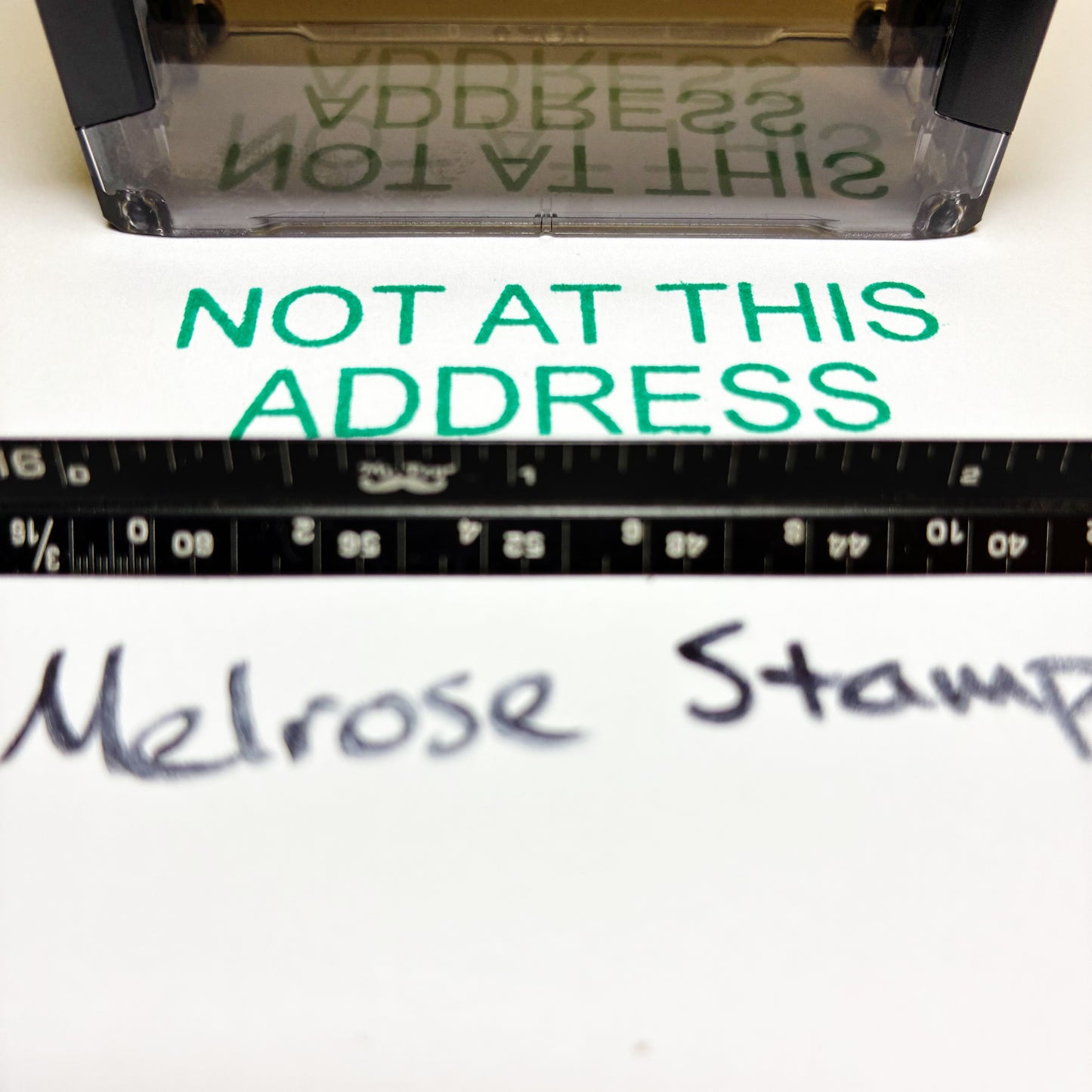 Not At This Address Rubber Stamp Green Ink Self Inking Ideal 4913