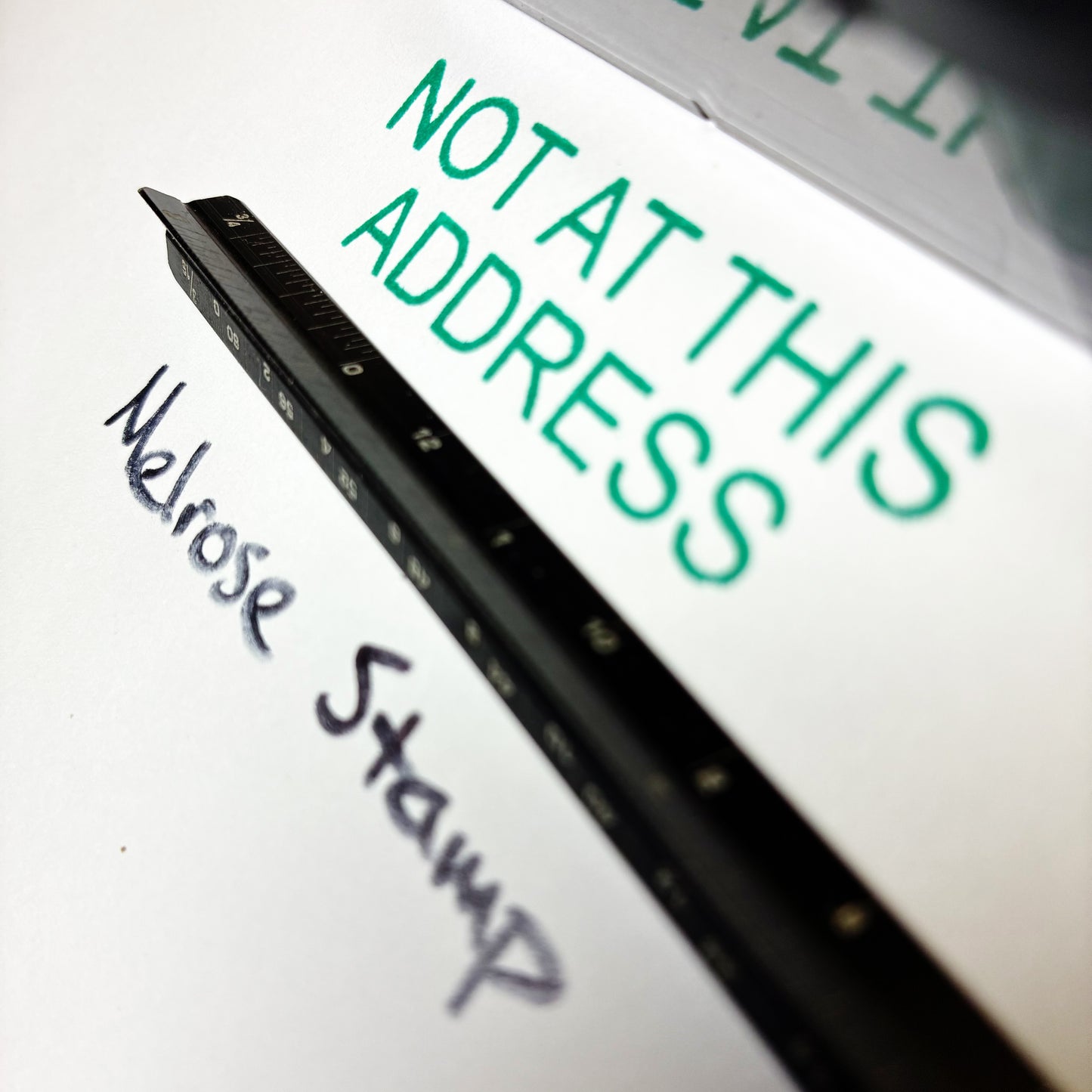 Not At This Address Rubber Stamp Green Ink Self Inking Ideal 4913