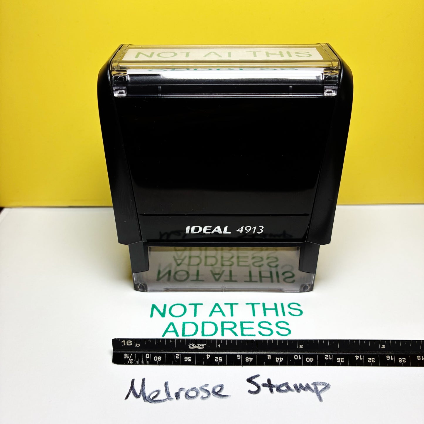 Not At This Address Rubber Stamp Green Ink Self Inking Ideal 4913