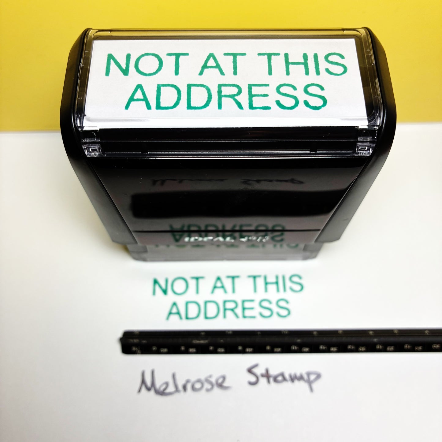 Not At This Address Rubber Stamp Green Ink Self Inking Ideal 4913
