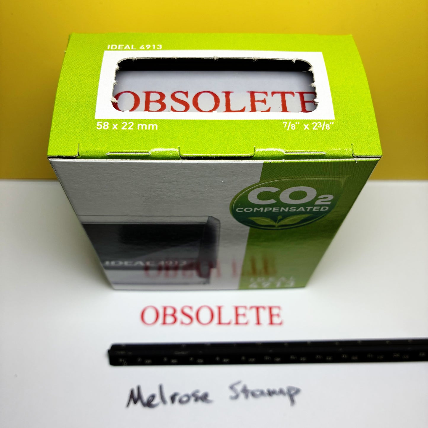 Obsolete Rubber Stamp Red Ink Self Inking Ideal 4913