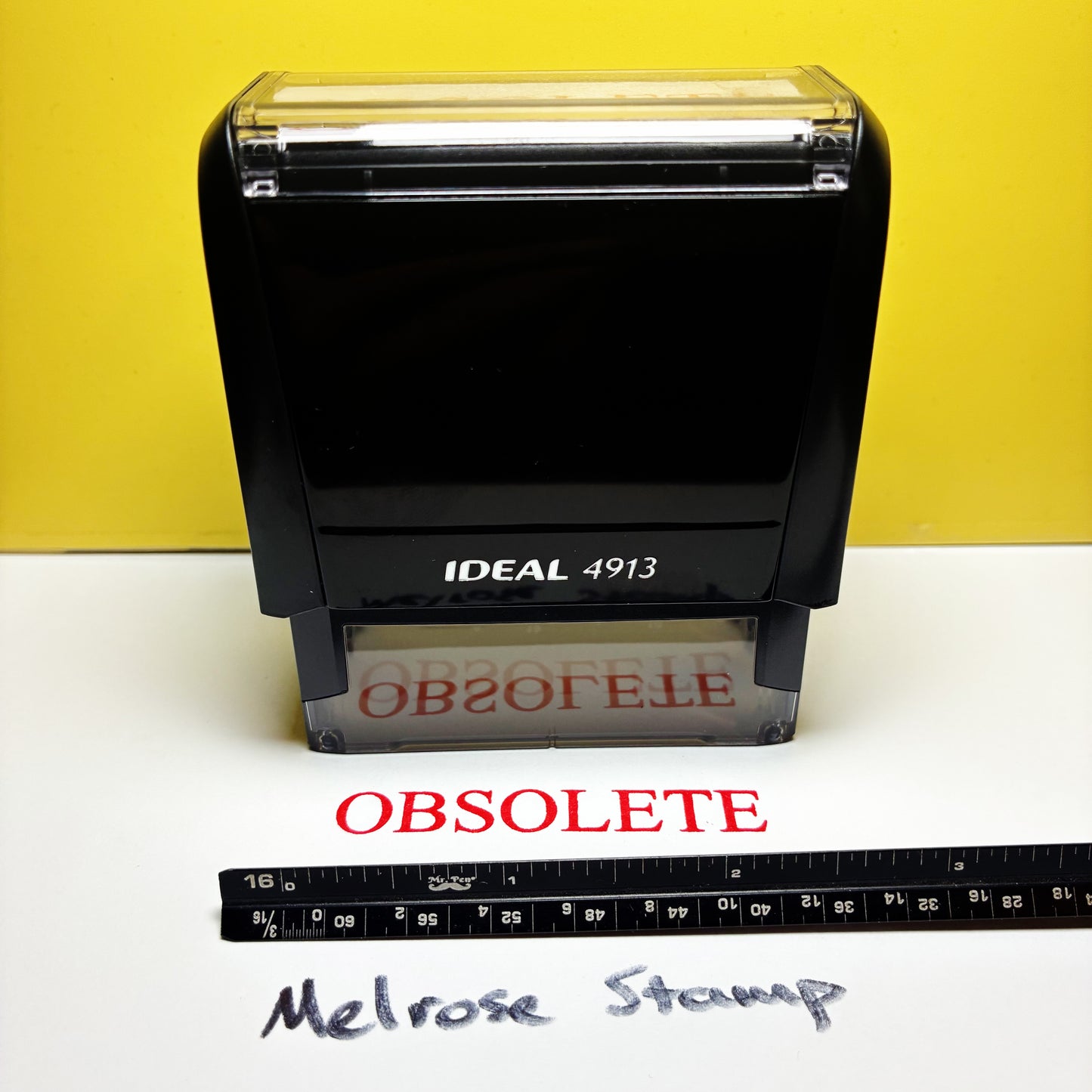 Obsolete Rubber Stamp Red Ink Self Inking Ideal 4913