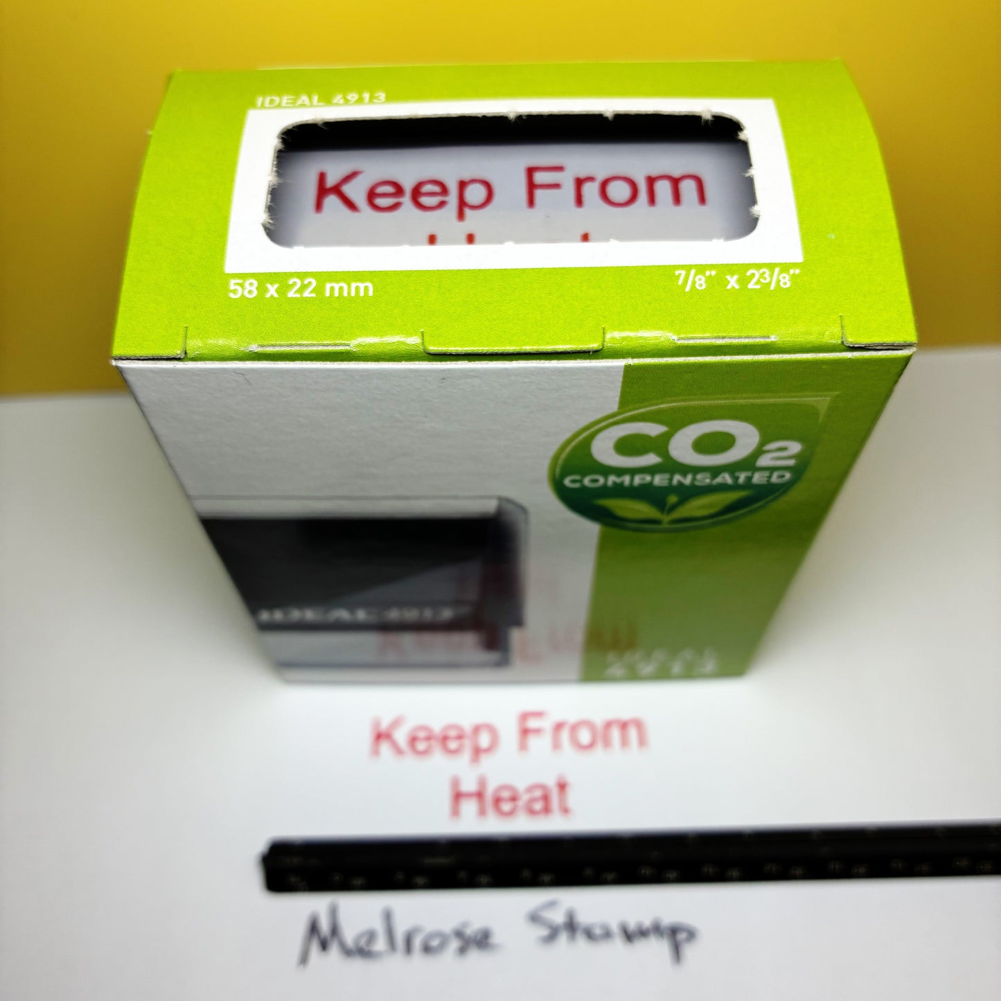 Keep From Heat Rubber Stamp Red Ink Self Inking Ideal 4913