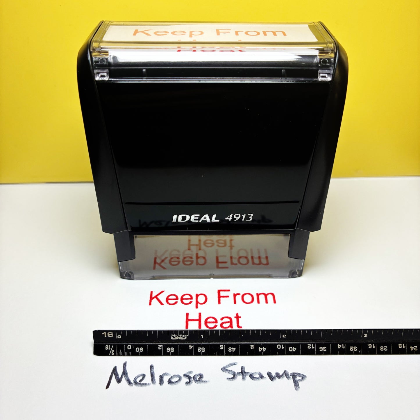 Keep From Heat Rubber Stamp Red Ink Self Inking Ideal 4913