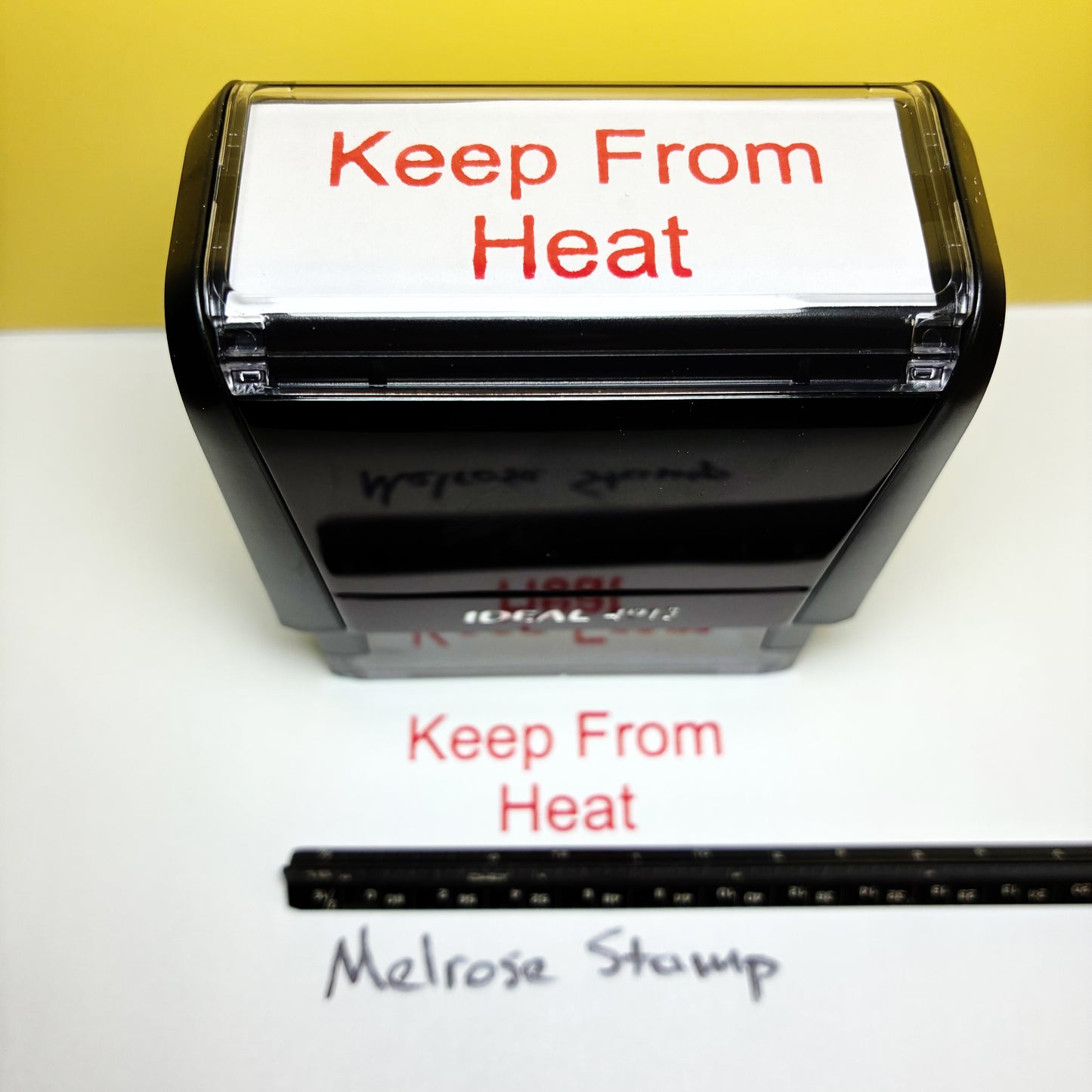 Keep From Heat Rubber Stamp Red Ink Self Inking Ideal 4913