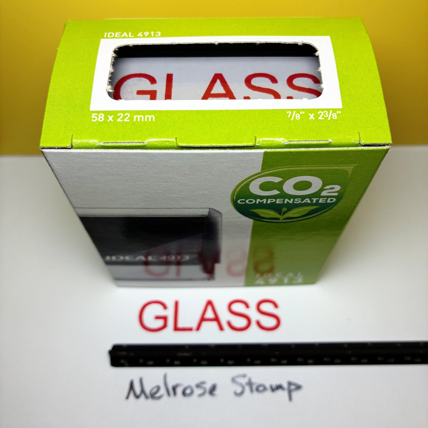 Glass Rubber Stamp Red Ink Self Inking Ideal 4913