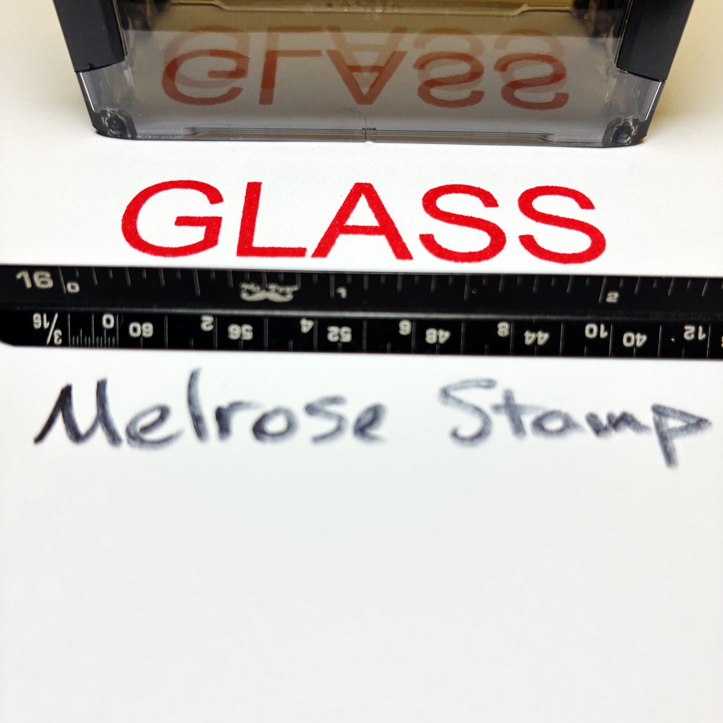 Glass Rubber Stamp Red Ink Self Inking Ideal 4913