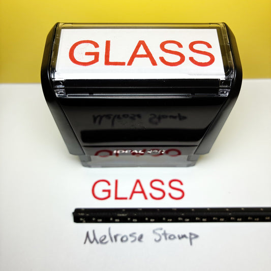 Glass Rubber Stamp Red Ink Self Inking Ideal 4913
