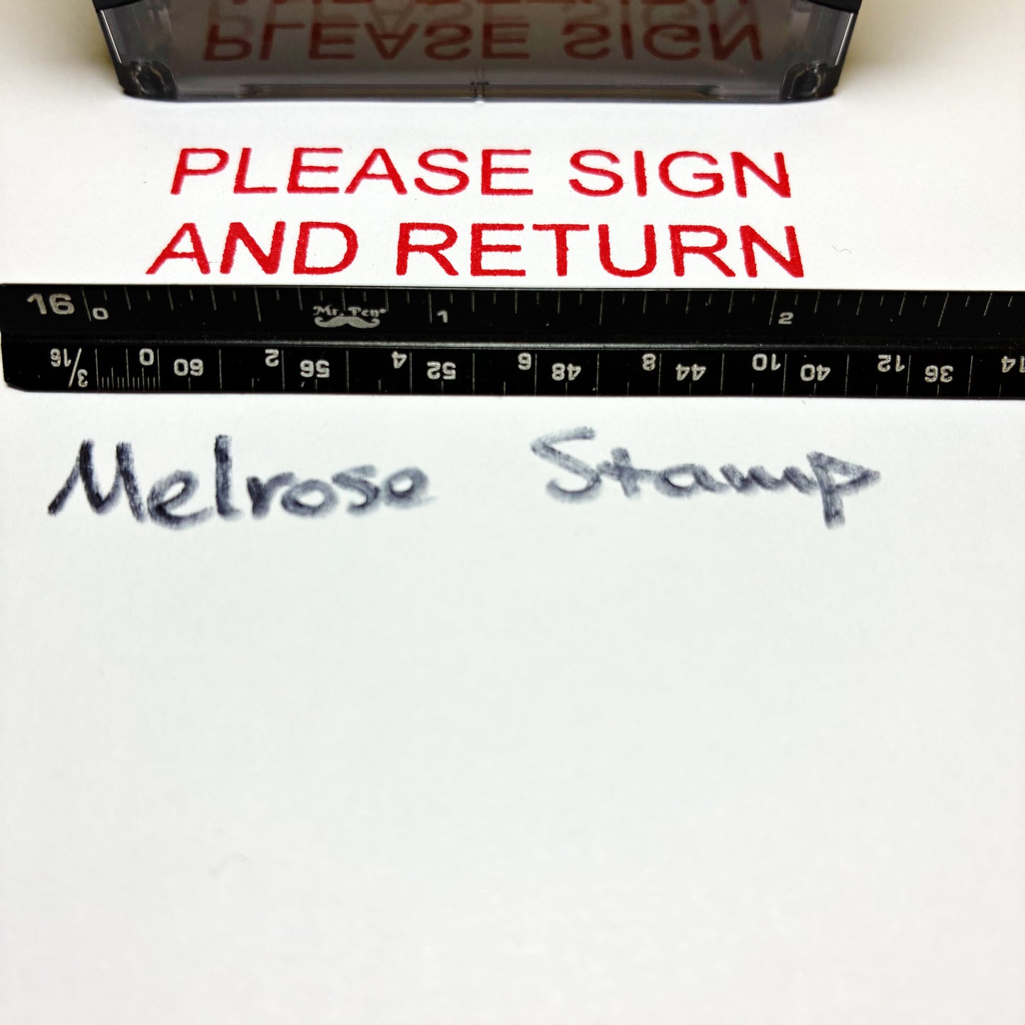 Please Sign And Return Rubber Stamp Red Ink Self Inking Ideal 4913