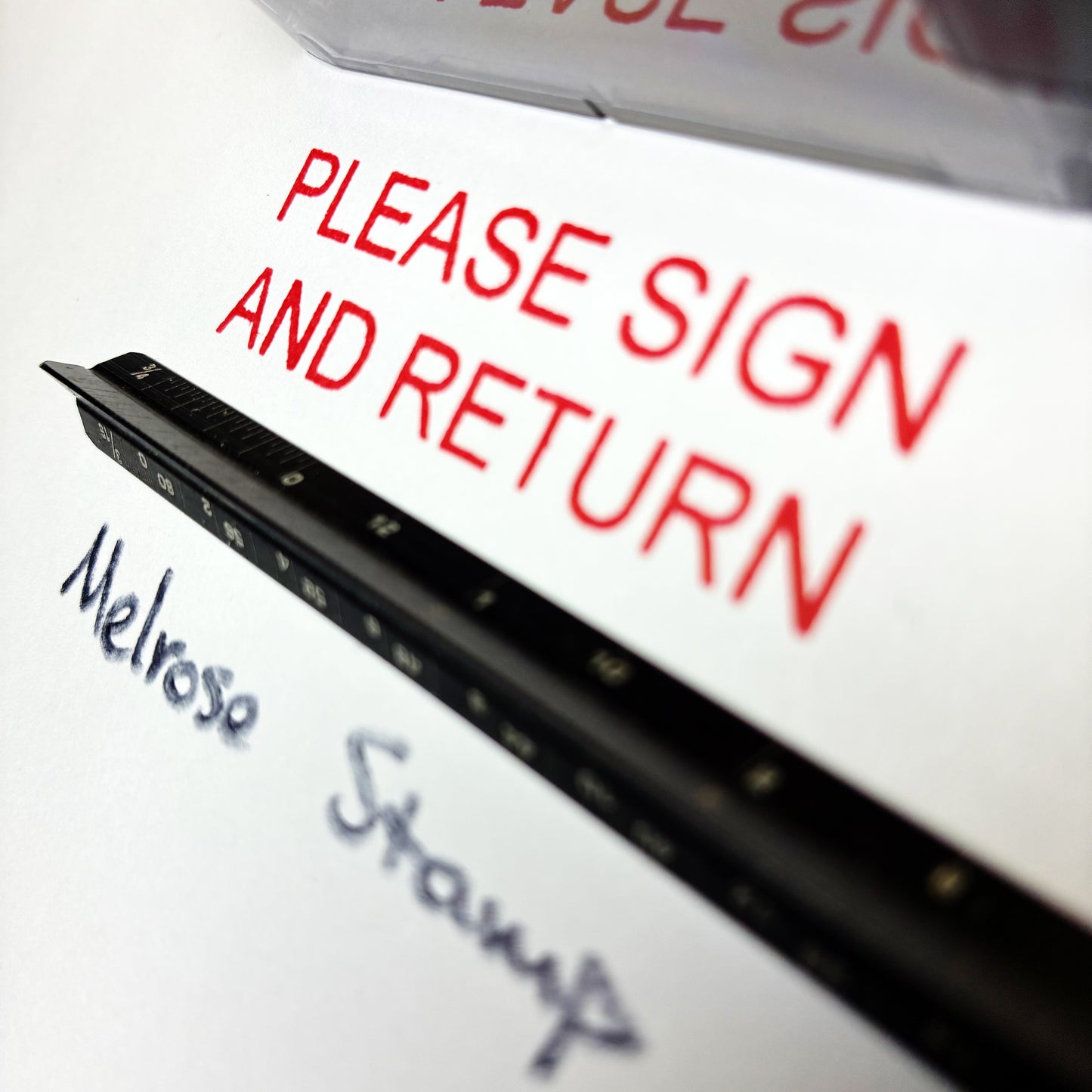 Please Sign And Return Rubber Stamp Red Ink Self Inking Ideal 4913
