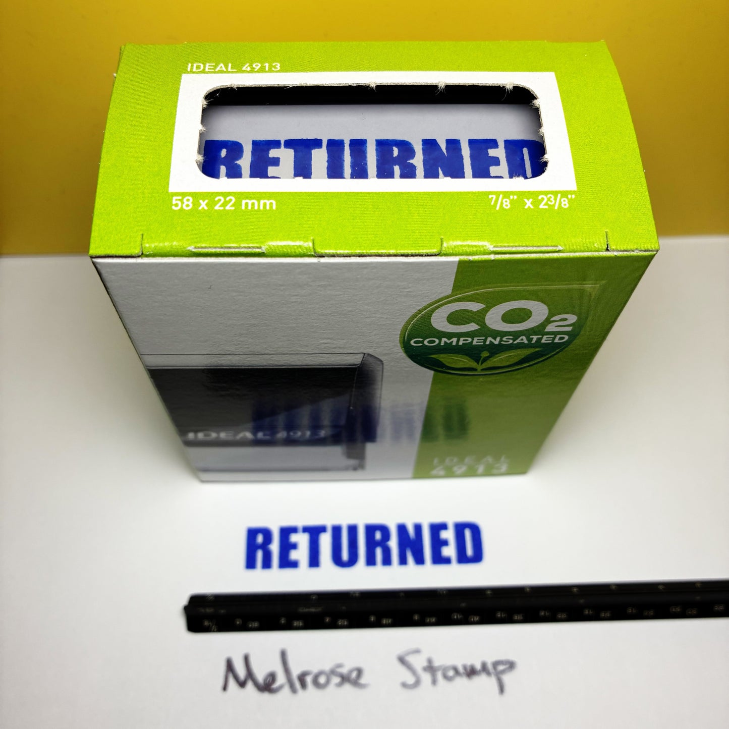 Returned Rubber Stamp Blue Ink Self Inking Ideal 4913