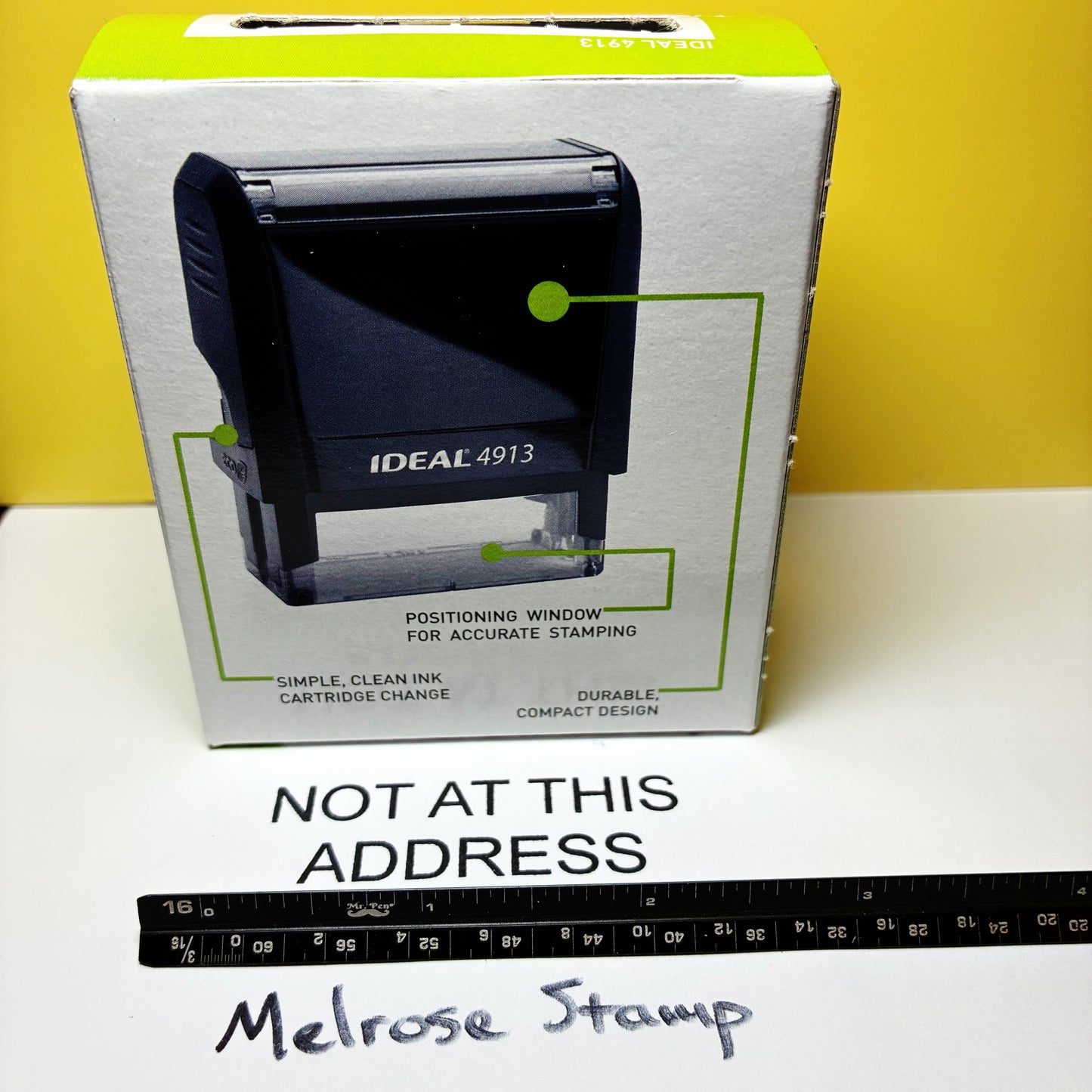 Not At This Address Rubber Stamp Black Ink Self Inking Ideal 4913