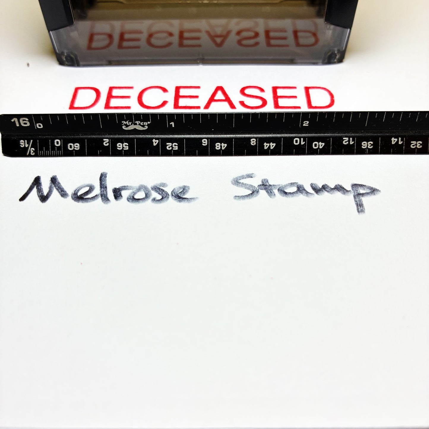 Deceased Rubber Stamp Red Ink Self Inking Ideal 4913