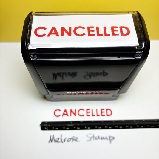 Cancelled Rubber Stamp Red Ink Self Inking Ideal 4913
