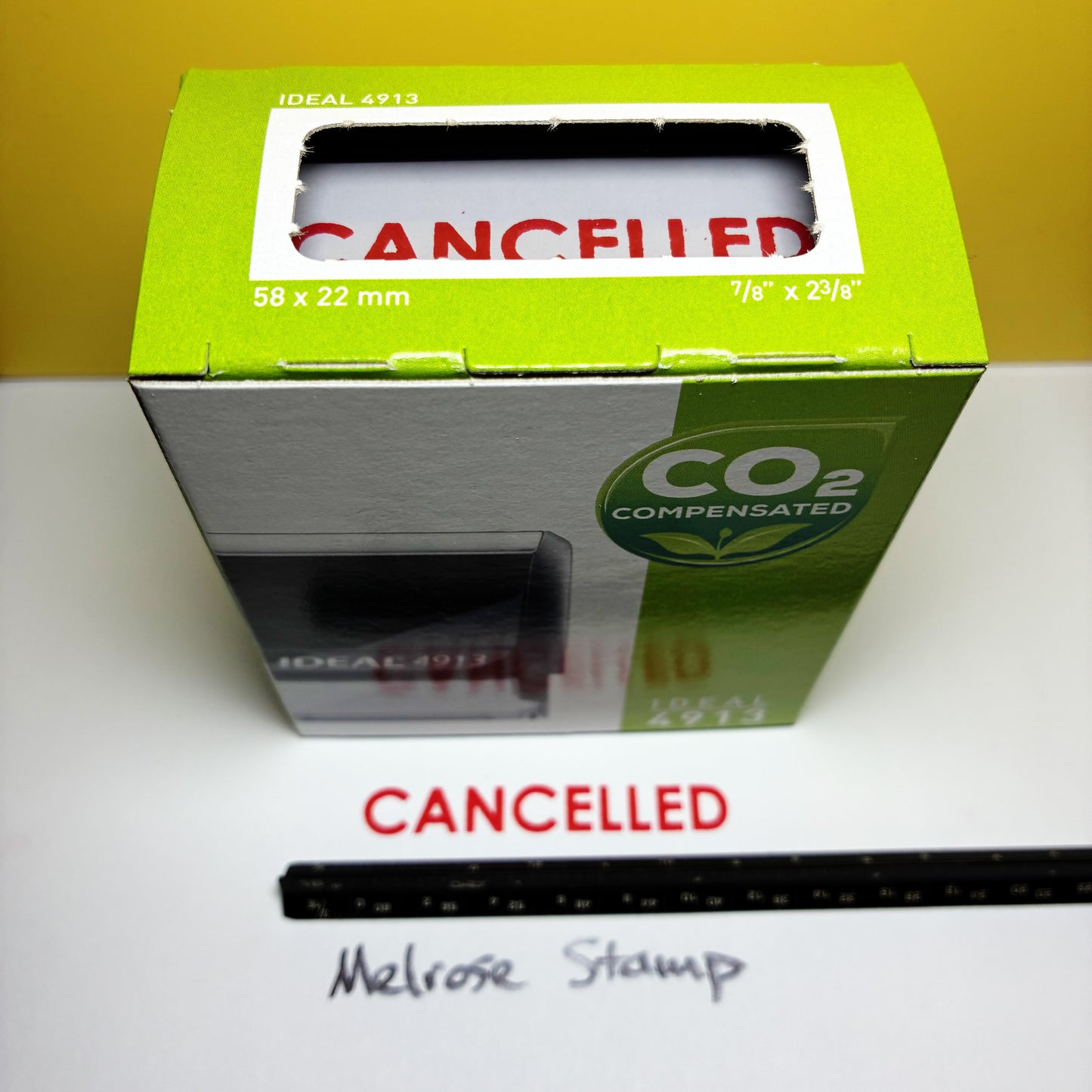 Cancelled Rubber Stamp Red Ink Self Inking Ideal 4913