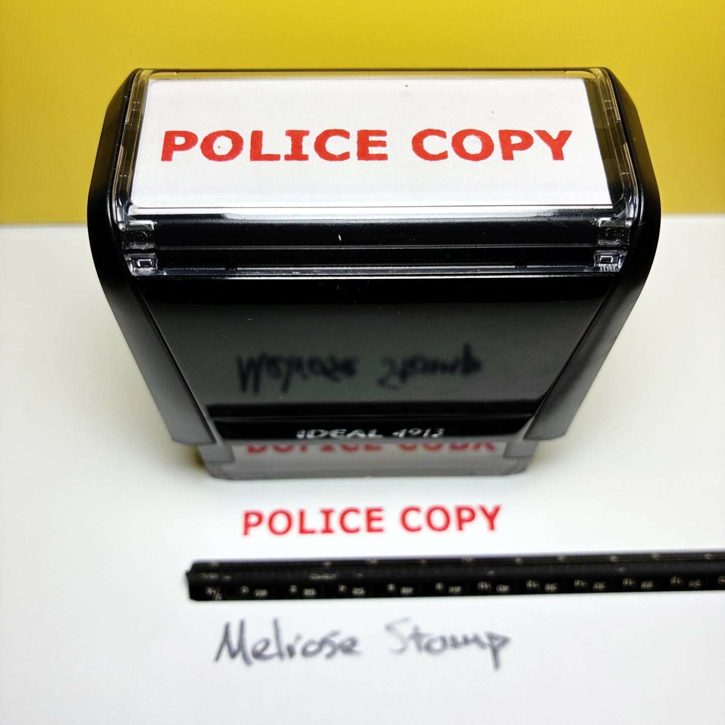 Police Copy Rubber Stamp Red Ink Self Inking Large Ideal 4913