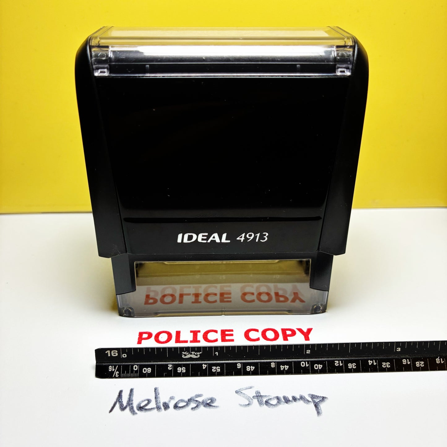 Police Copy Rubber Stamp Red Ink Self Inking Large Ideal 4913