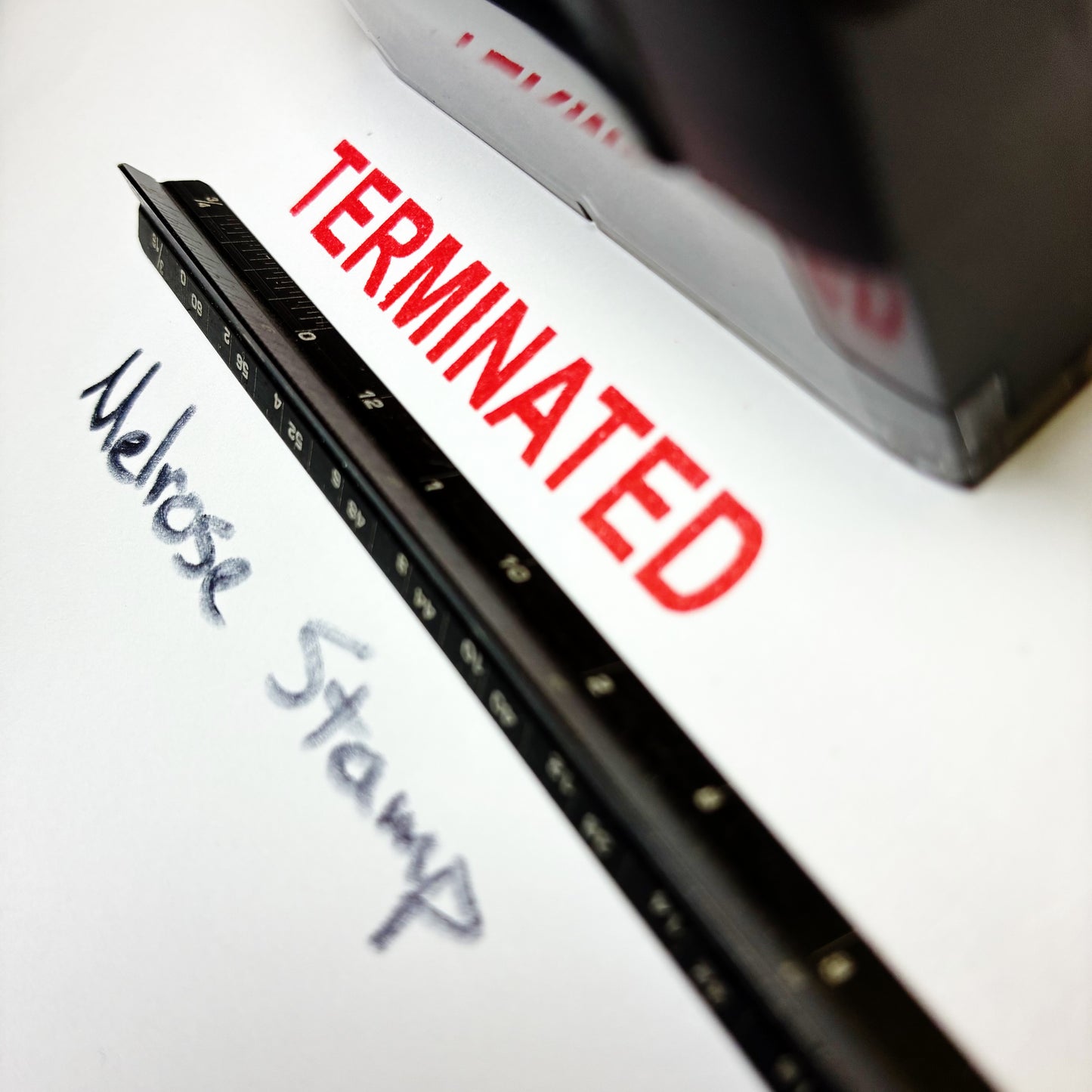 Terminated Rubber Stamp Red Ink Self Inking Ideal 4913