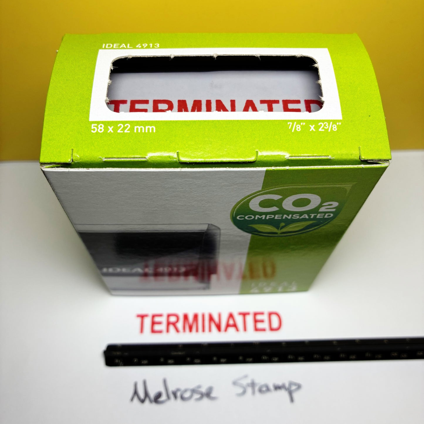 Terminated Rubber Stamp Red Ink Self Inking Ideal 4913