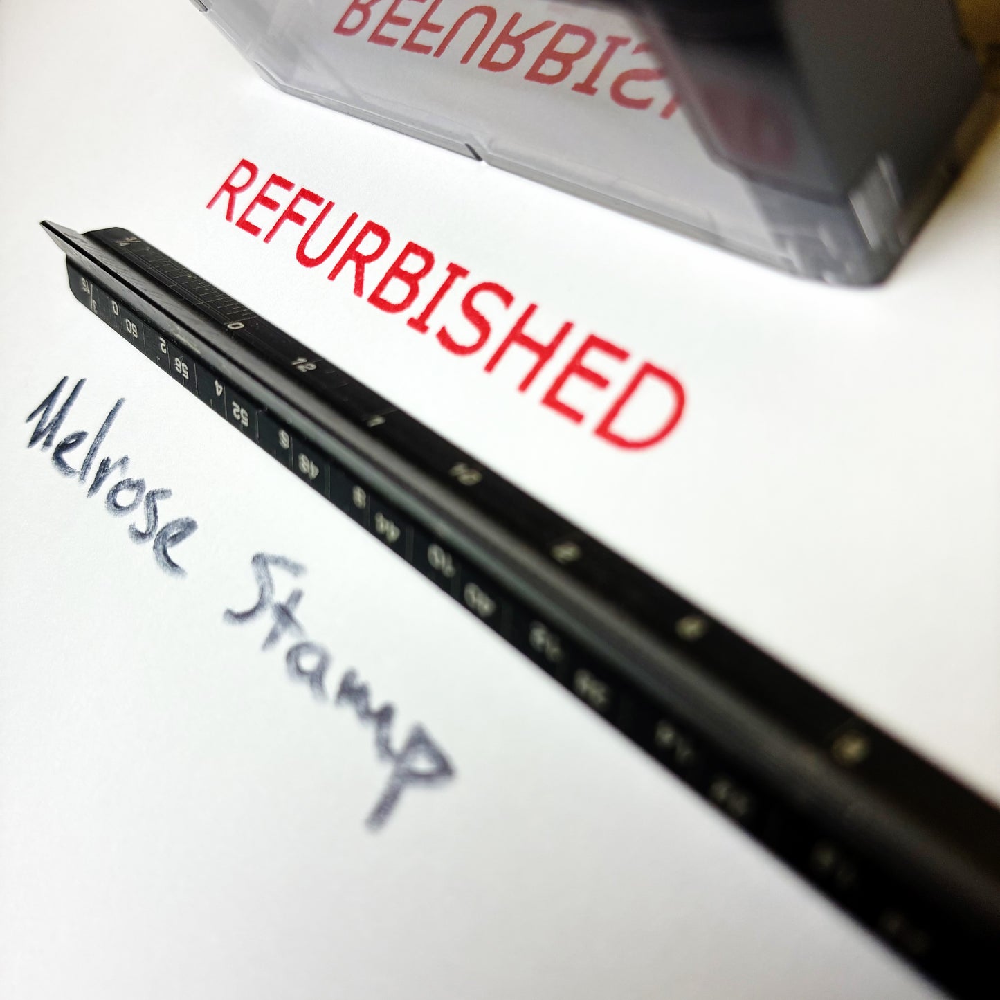 Refurbished Rubber Stamp Self Inking Red Ink Ideal 4913