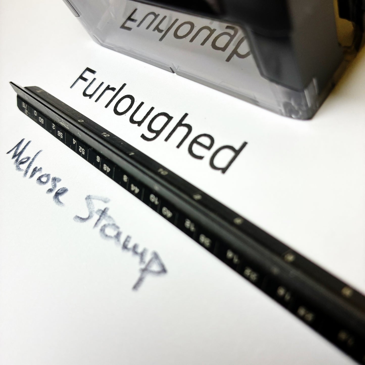 Furloughed Rubber Stamp Black Ink Self Inking Ideal 4913