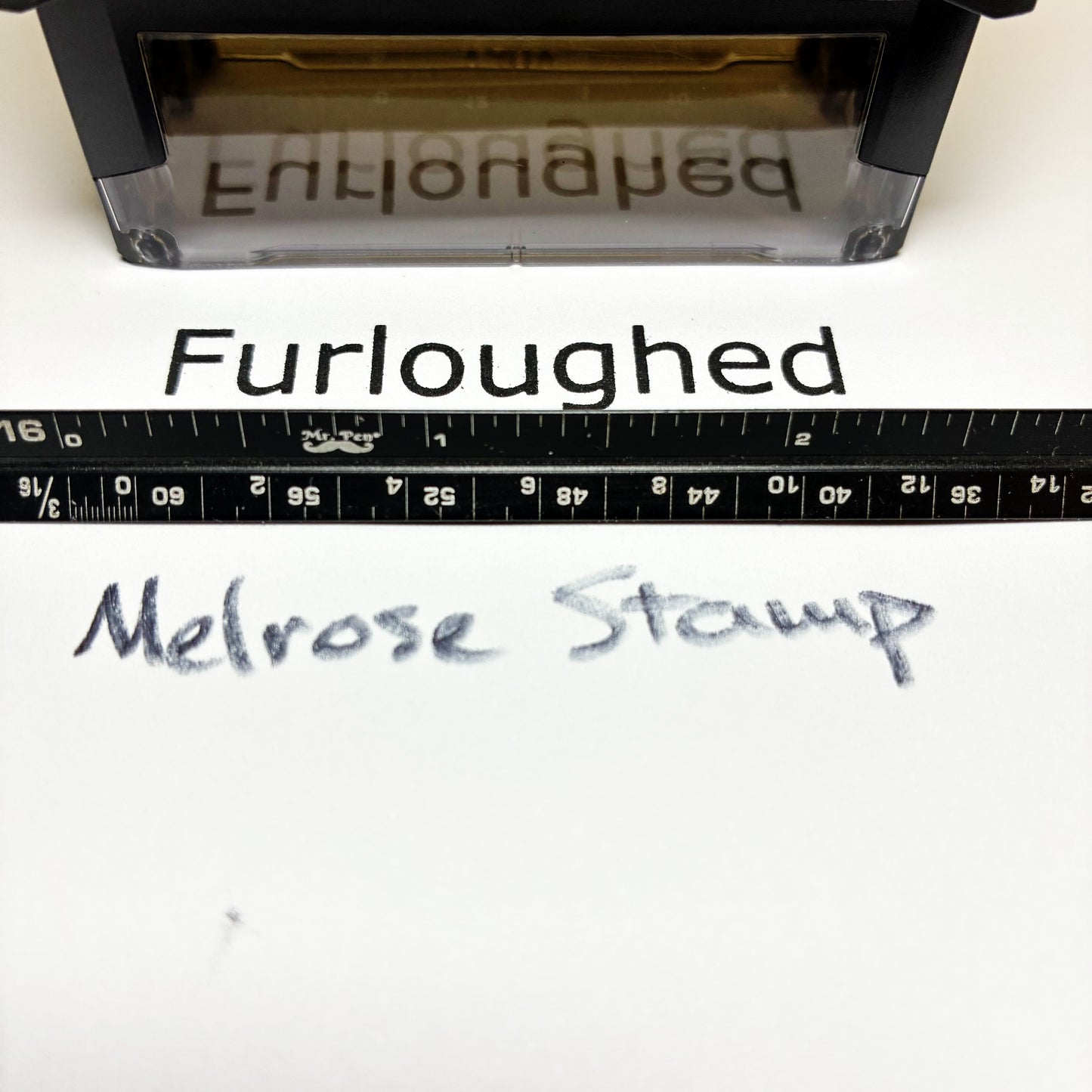 Furloughed Rubber Stamp Black Ink Self Inking Ideal 4913