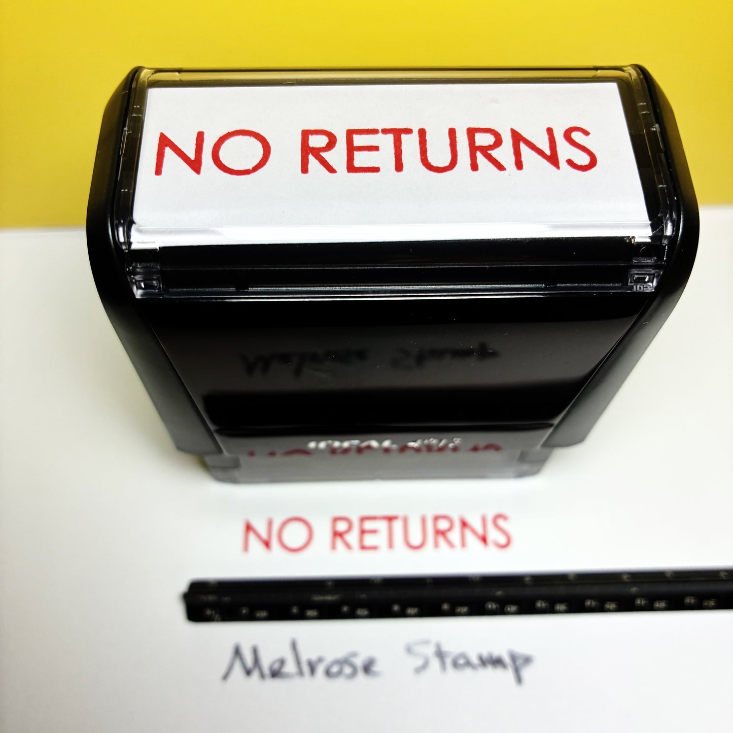 No Returns Rubber Stamp Red Ink Self Inking Ideal 4913