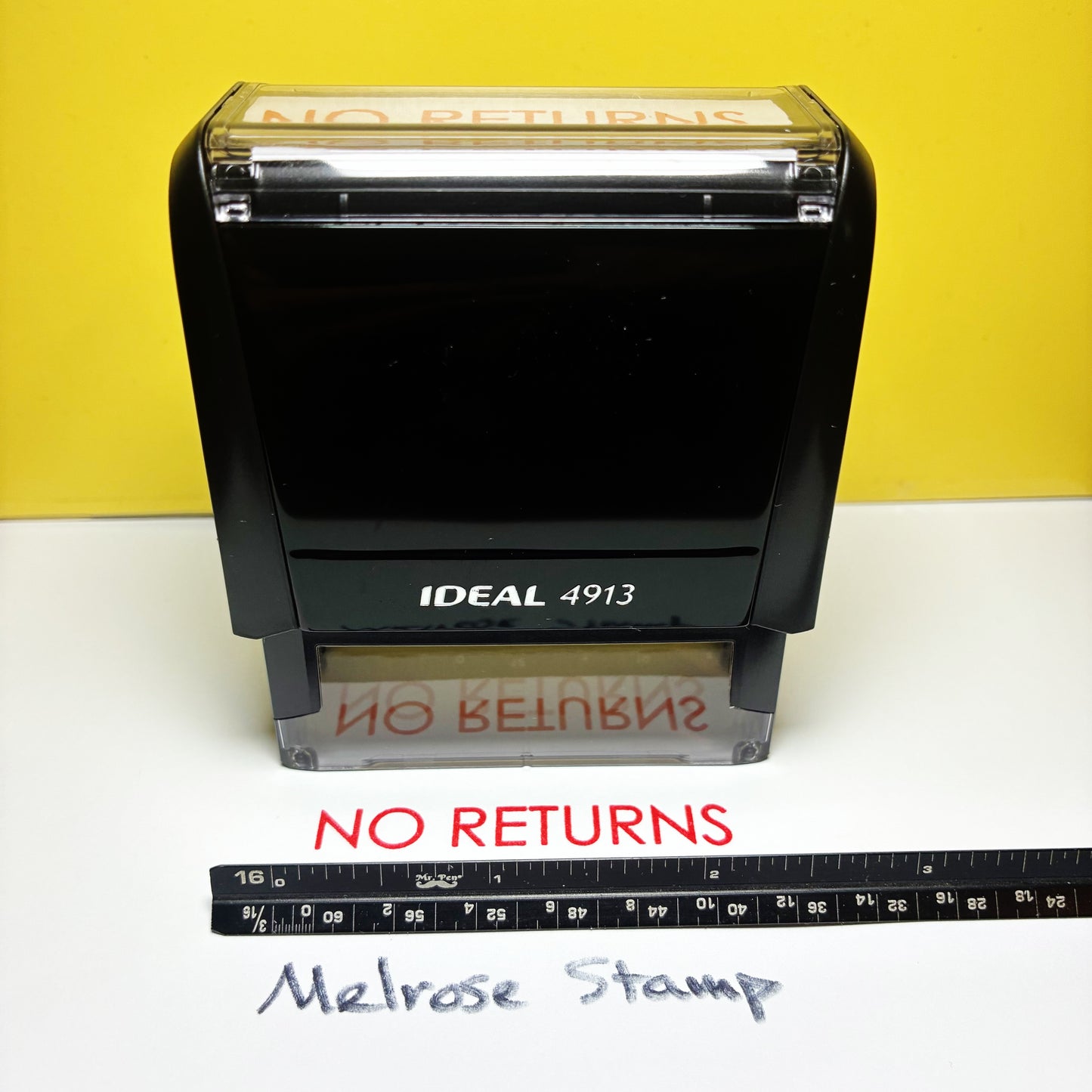 No Returns Rubber Stamp Red Ink Self Inking Ideal 4913