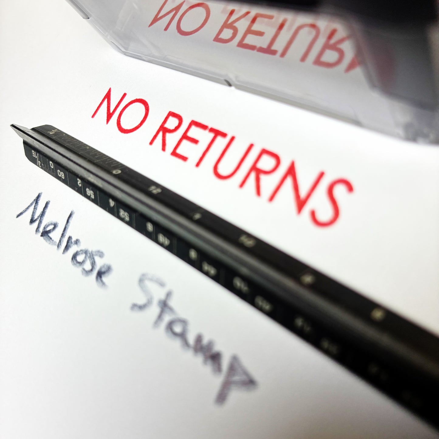 No Returns Rubber Stamp Red Ink Self Inking Ideal 4913