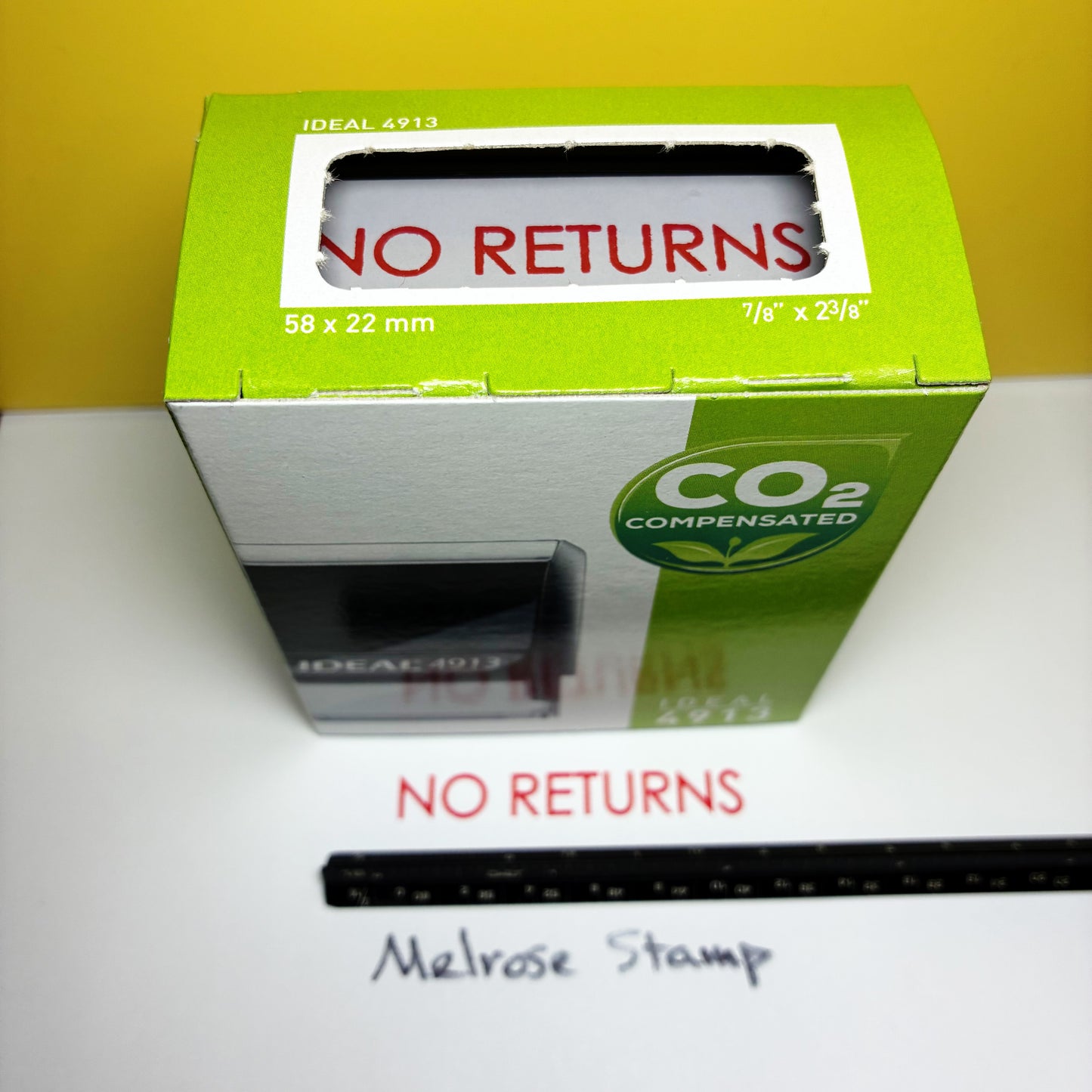 No Returns Rubber Stamp Red Ink Self Inking Ideal 4913