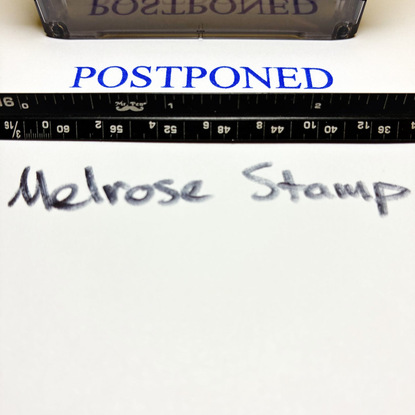 Postponed Rubber Stamp Blue Ink Self Inking Ideal 4913
