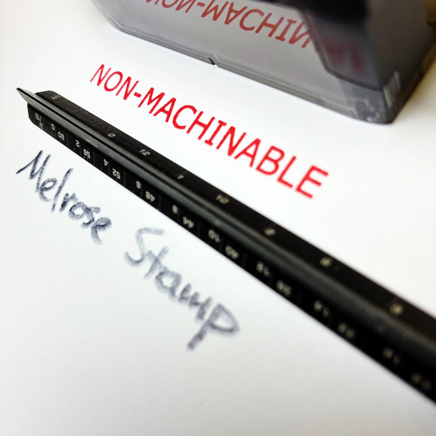 Nonmachinable Rubber Stamp Red Ink Self Inking Ideal 4913 Non-Machinable