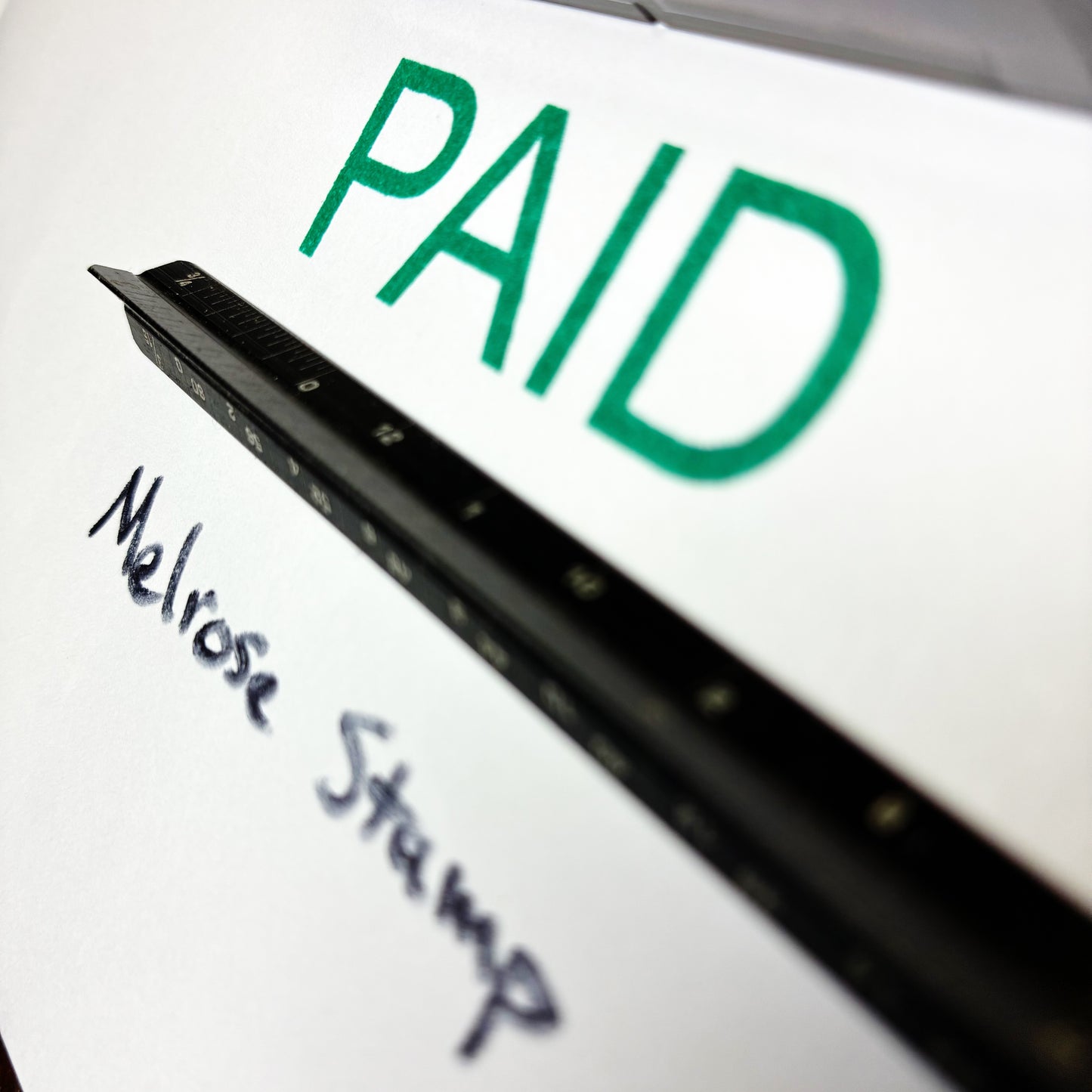 Paid Rubber Stamp Green Ink Self Inking Ideal 4913