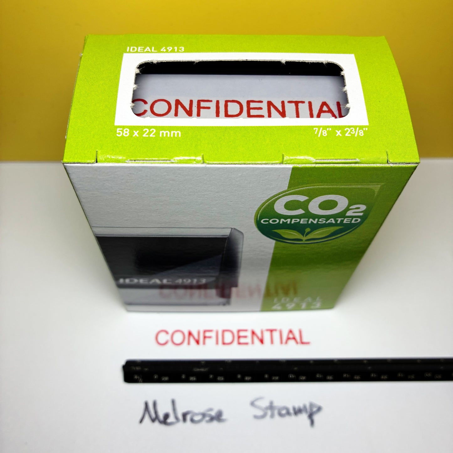 Confidential Rubber Stamp Red Ink Self Inking Ideal 4913