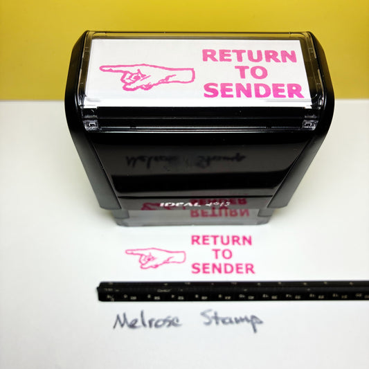 Return To Sender With Hand Rubber Stamp Pink Ink Self Inking Ideal 4913