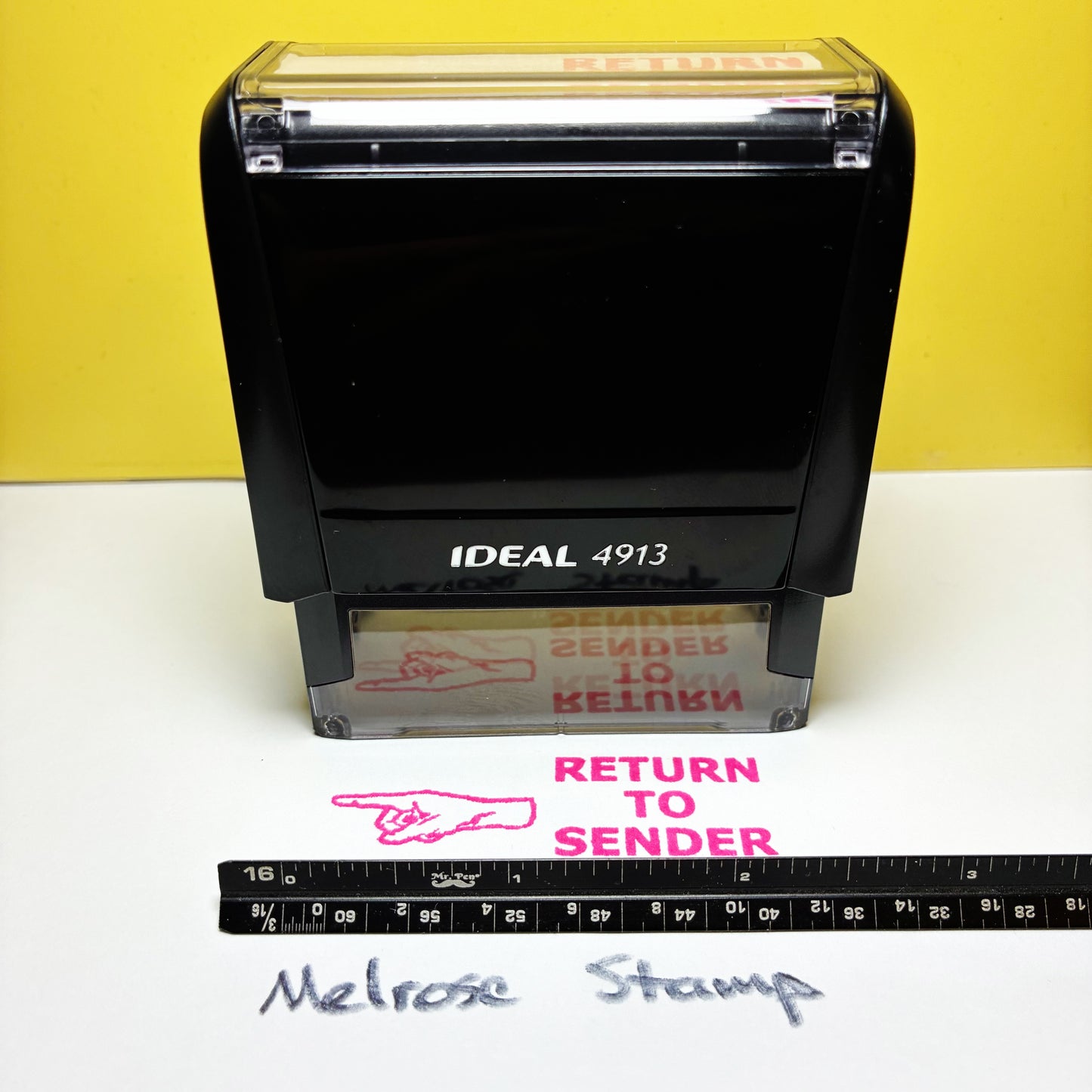 Return To Sender With Hand Rubber Stamp Pink Ink Self Inking Ideal 4913