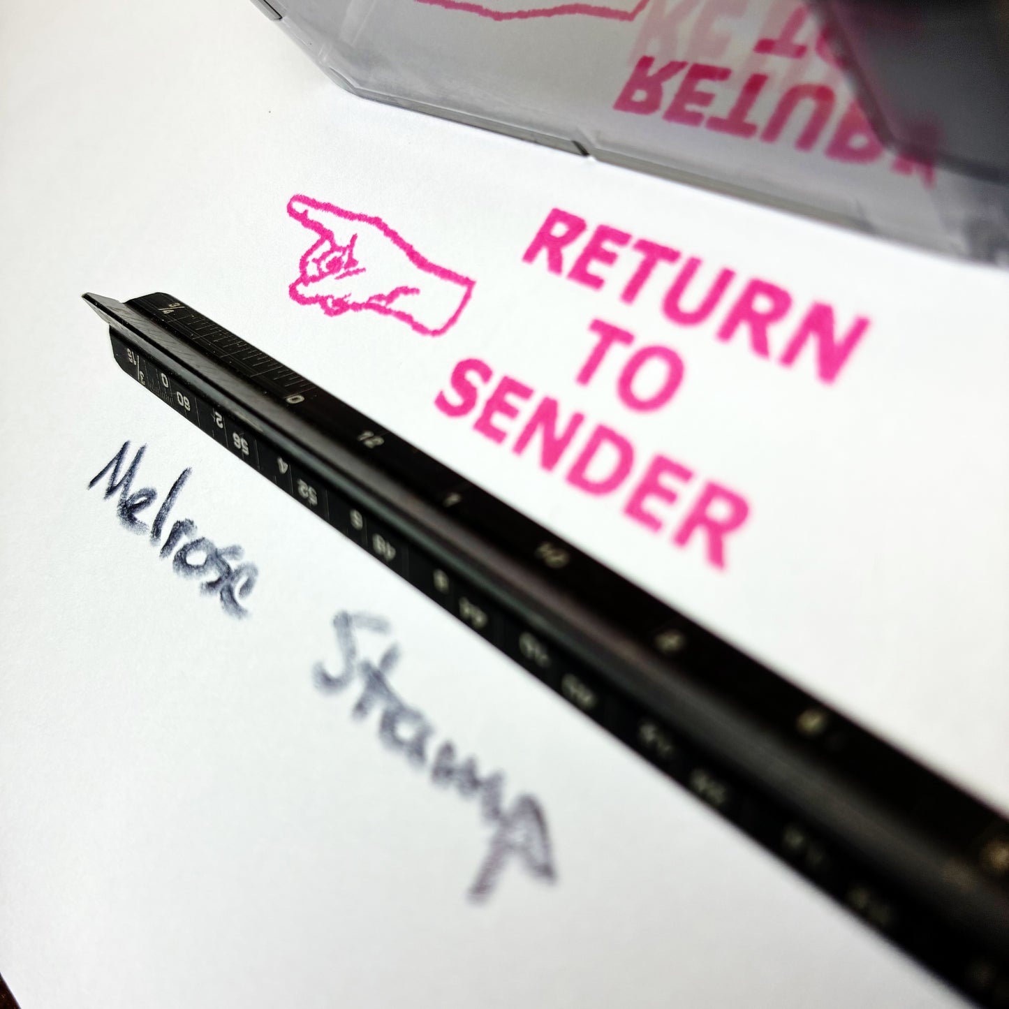 Return To Sender With Hand Rubber Stamp Pink Ink Self Inking Ideal 4913