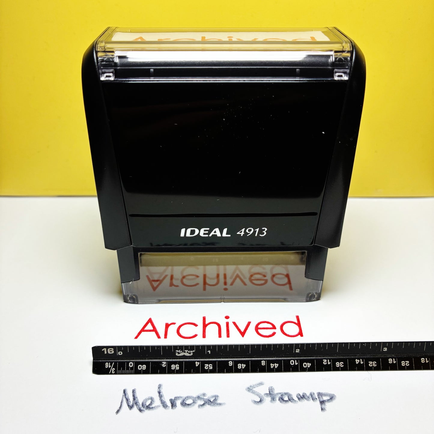 Archived Rubber Stamp Red Ink Self Inking Ideal 4913