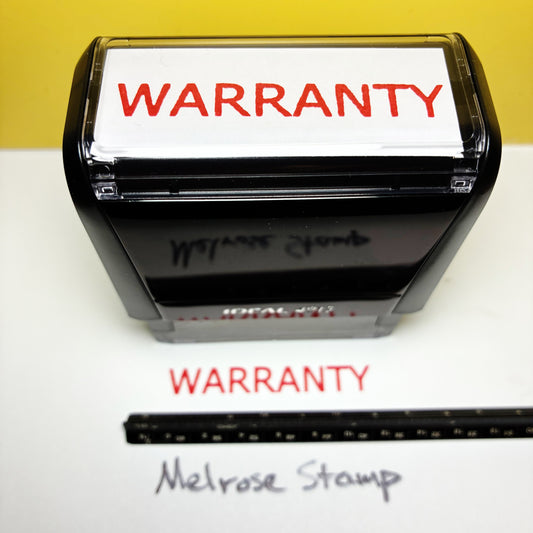 Warranty Rubber Stamp Red Ink Self Inking Ideal 4913