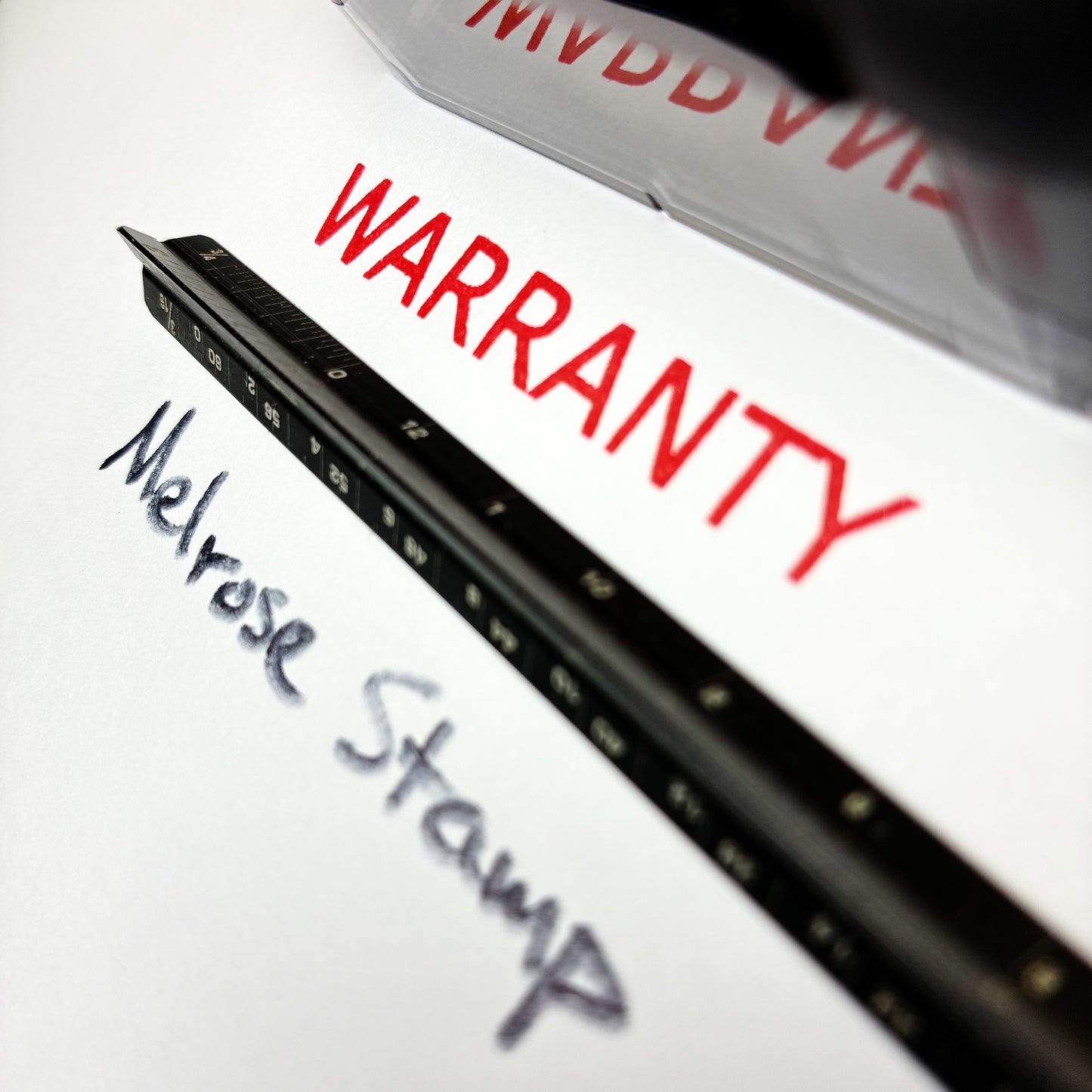 Warranty Rubber Stamp Red Ink Self Inking Ideal 4913