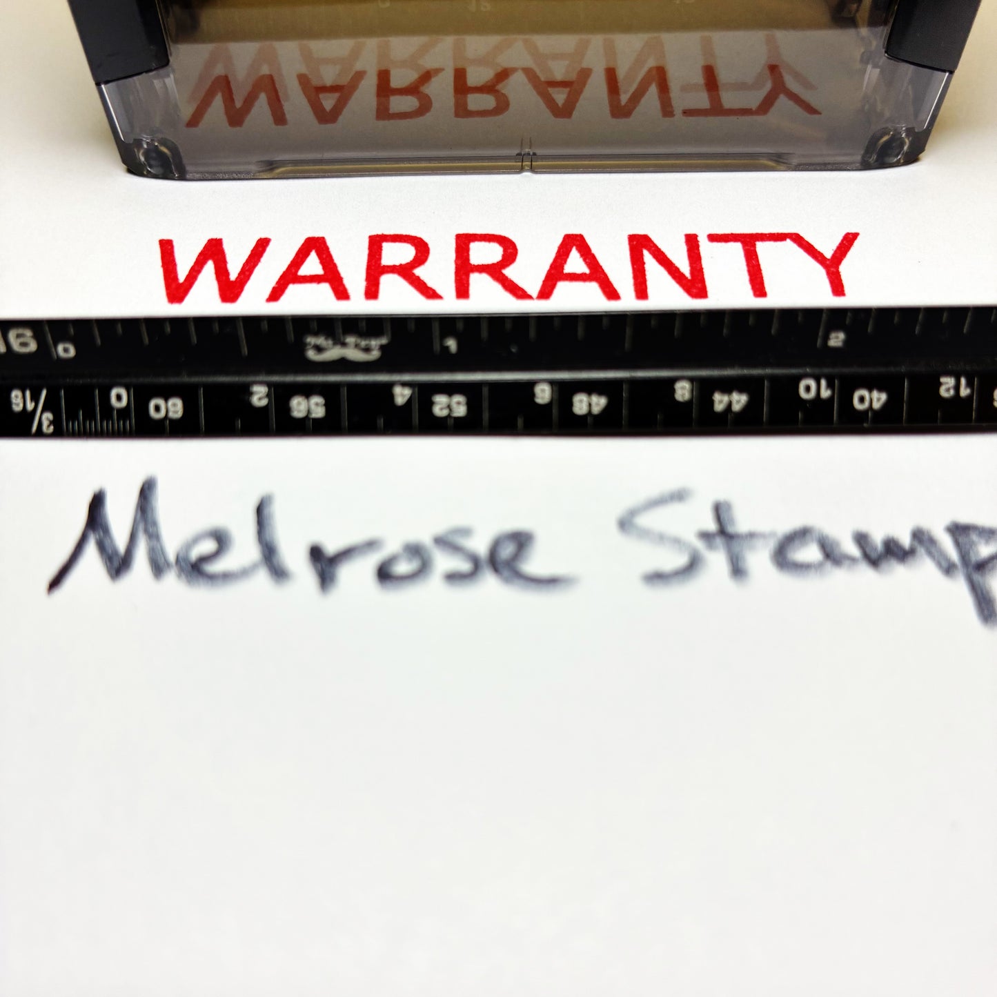 Warranty Rubber Stamp Red Ink Self Inking Ideal 4913