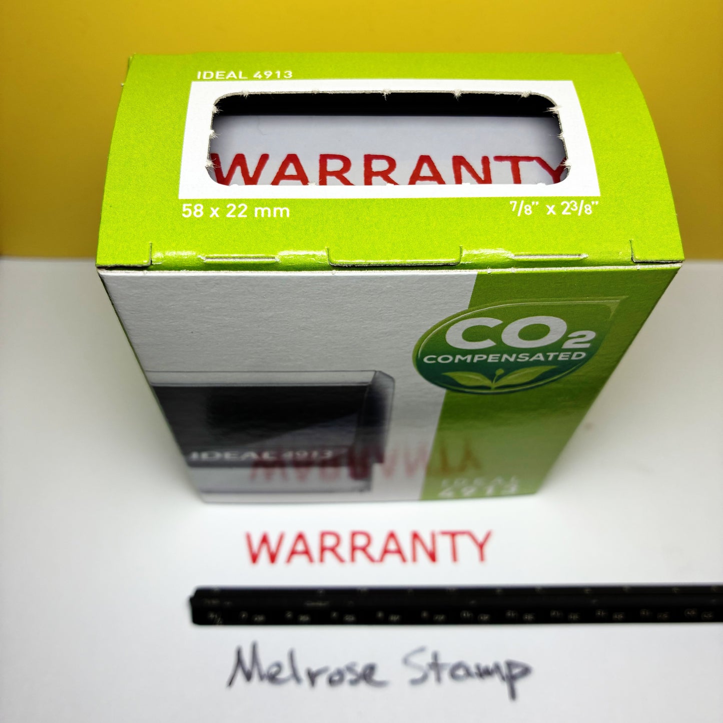 Warranty Rubber Stamp Red Ink Self Inking Ideal 4913