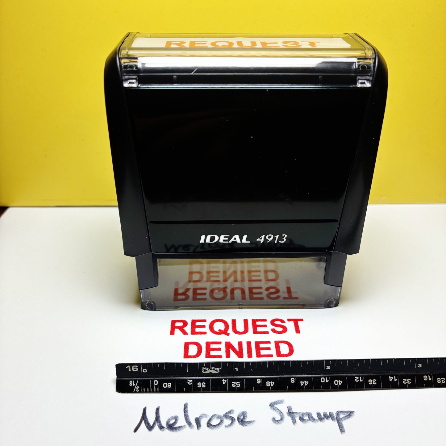 Request Denied Rubber Stamp Red Ink Self Inking Ideal 4913