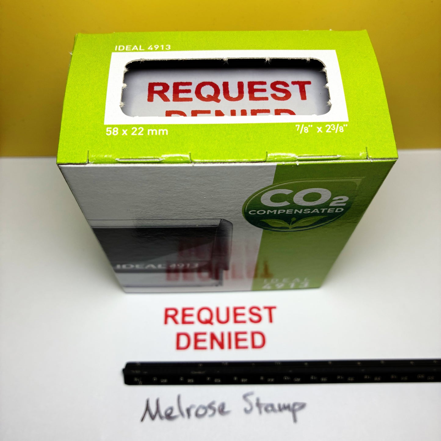 Request Denied Rubber Stamp Red Ink Self Inking Ideal 4913