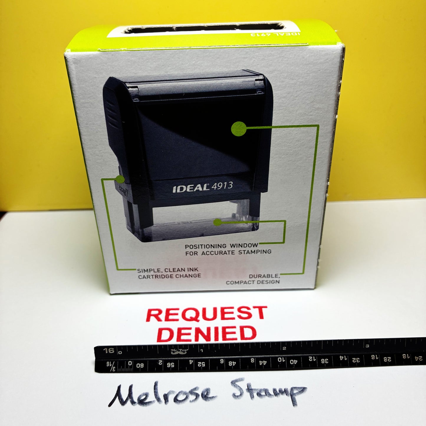 Request Denied Rubber Stamp Red Ink Self Inking Ideal 4913