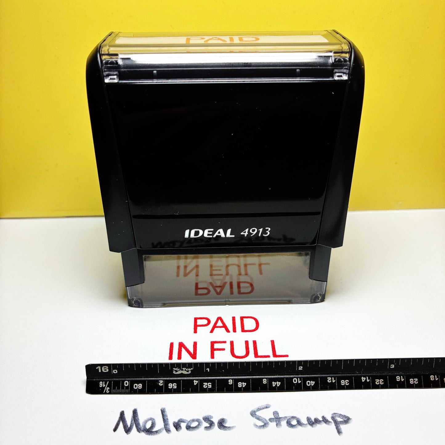 Paid In Full Rubber Stamp Red Ink Self Inking Ideal 4913