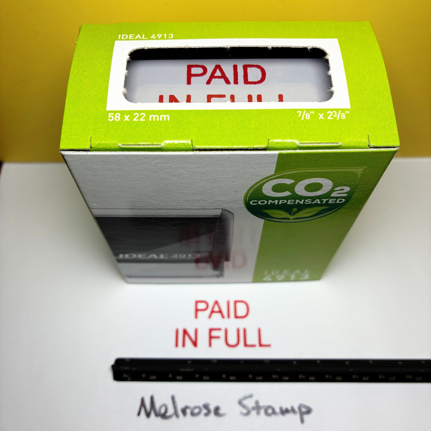 Paid In Full Rubber Stamp Red Ink Self Inking Ideal 4913