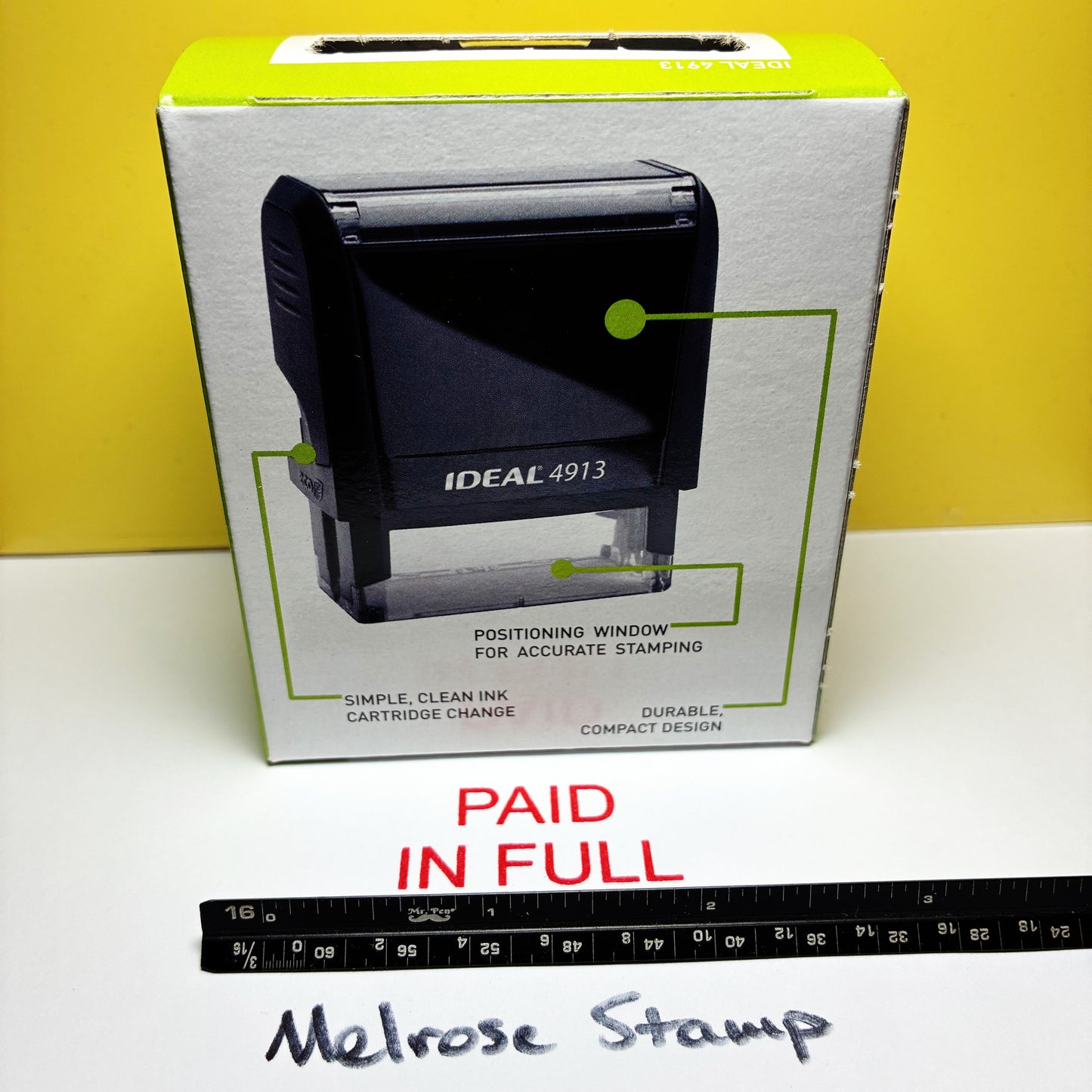 Paid In Full Rubber Stamp Red Ink Self Inking Ideal 4913