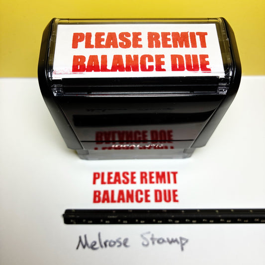 Please Remit Balance Due Rubber Stamp Red Ink Self Inking Ideal 4913