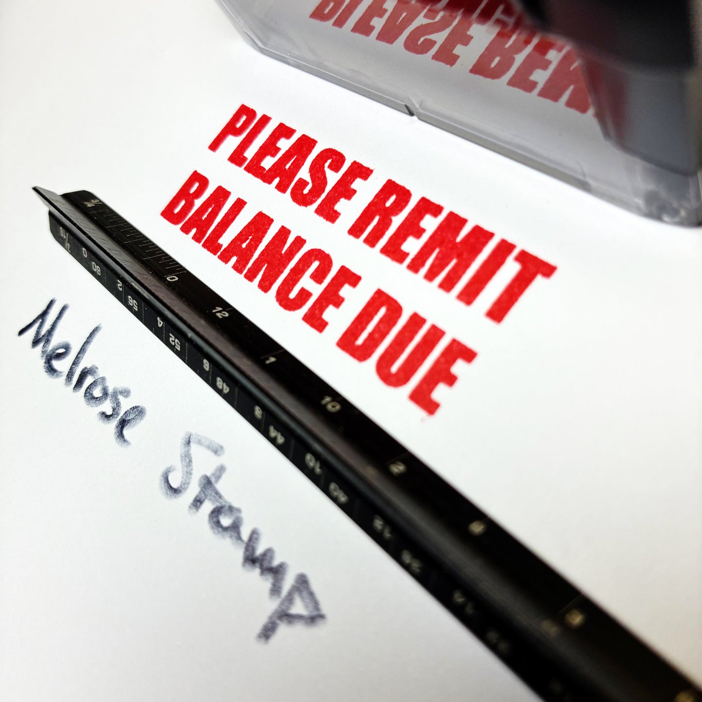 Please Remit Balance Due Rubber Stamp Red Ink Self Inking Ideal 4913